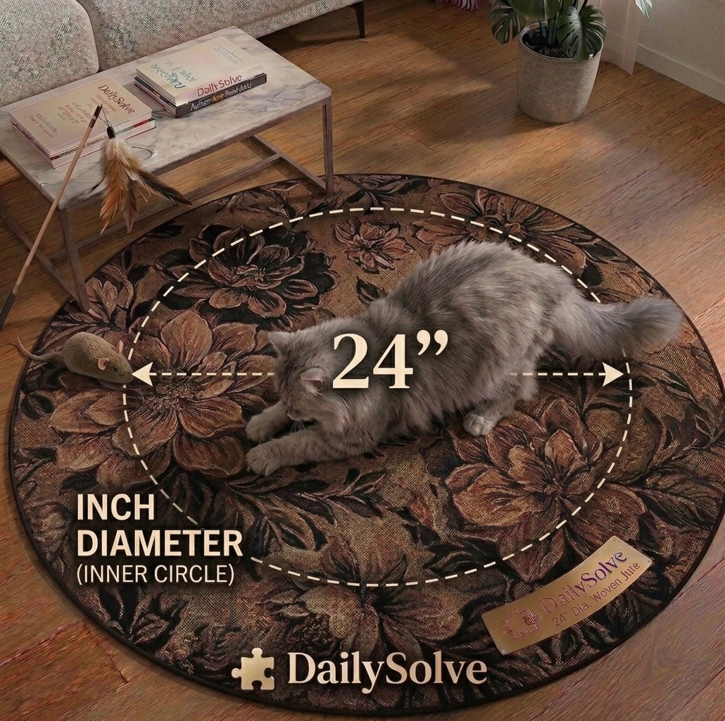DailySolve PurrfectStep Cotton Rope Area Rug – Soft, Reversible Vintage Round Accent Rug with Tassels