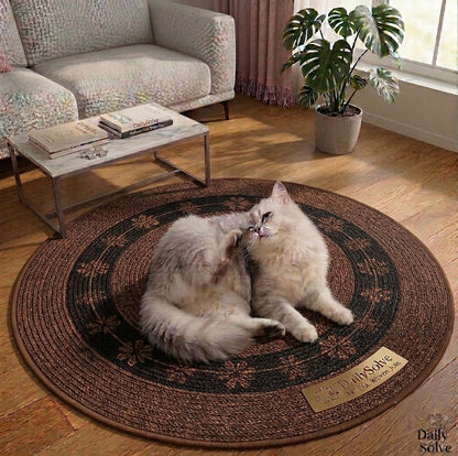 DailySolve PurrfectStep Cotton Rope Area Rug – Soft, Reversible Vintage Round Accent Rug with Tassels