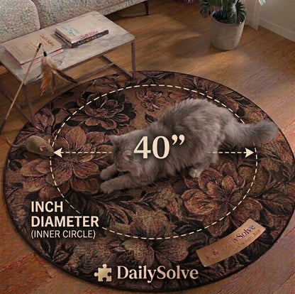 DailySolve PurrfectStep Cotton Rope Area Rug – Soft, Reversible Vintage Round Accent Rug with Tassels